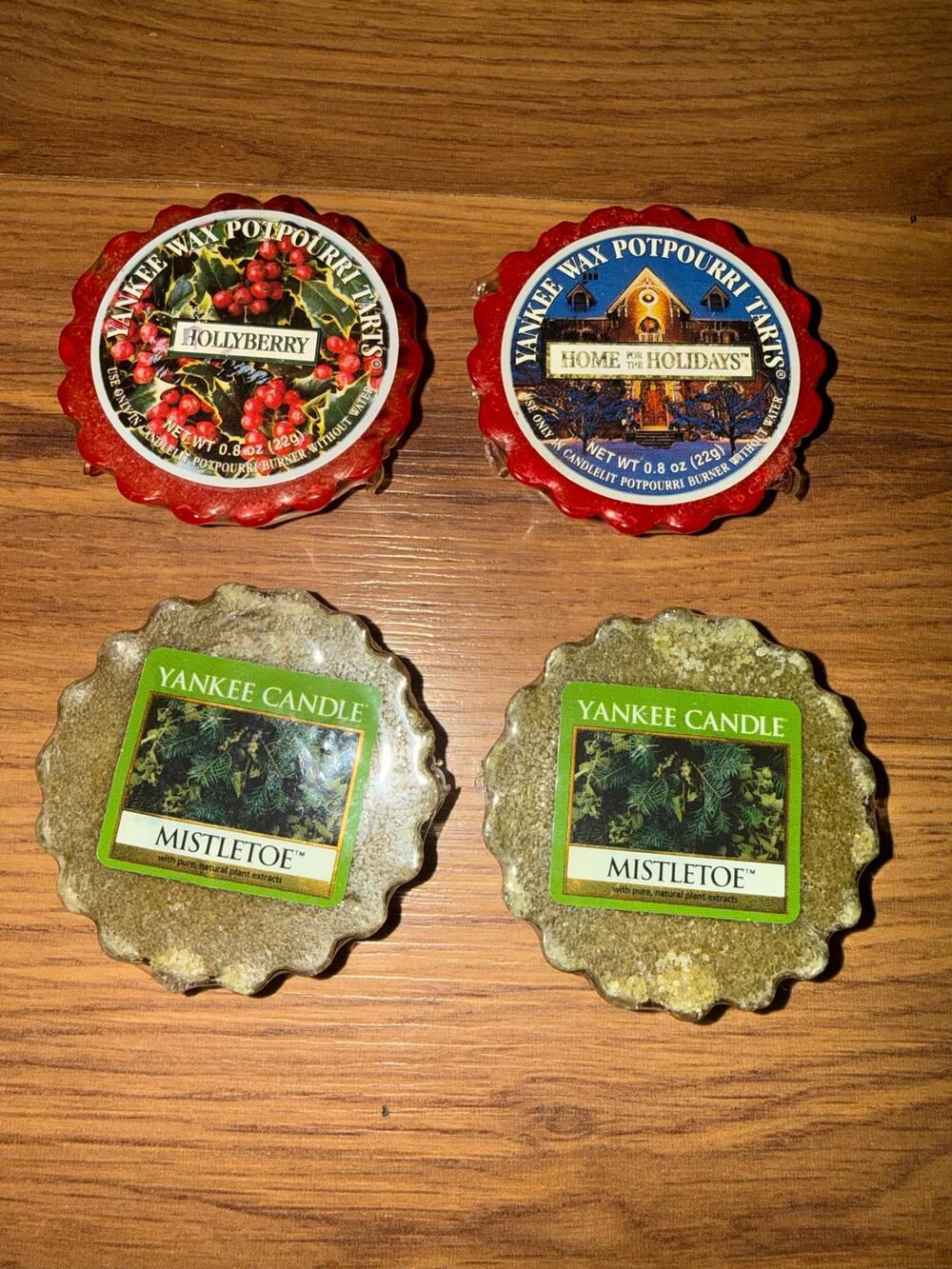 Vintage Yankee Candle Wax Potpourri Tarts Holiday Lot of 4 Mistletoe Hollyberry